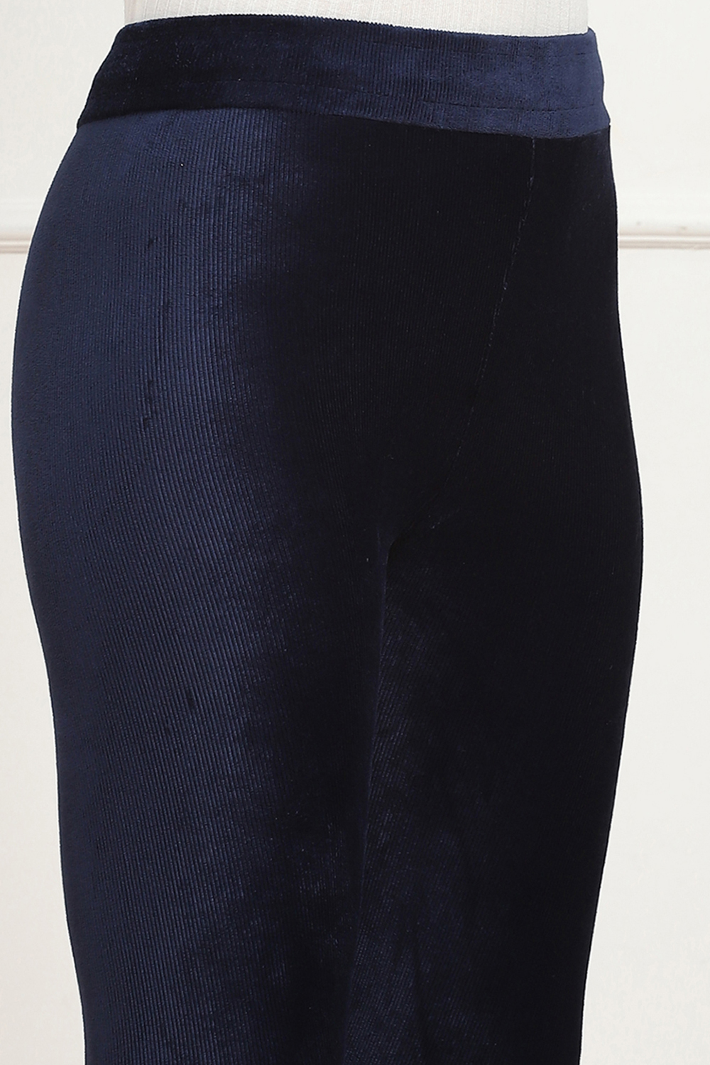 Burgundy Cotton Solid Jeggings image number 1