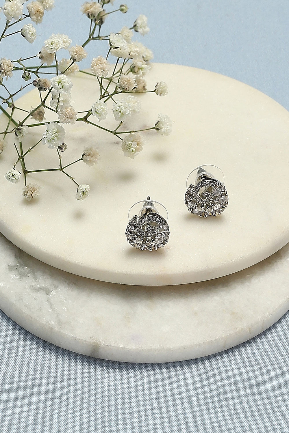 White Brass Earrings image number 0