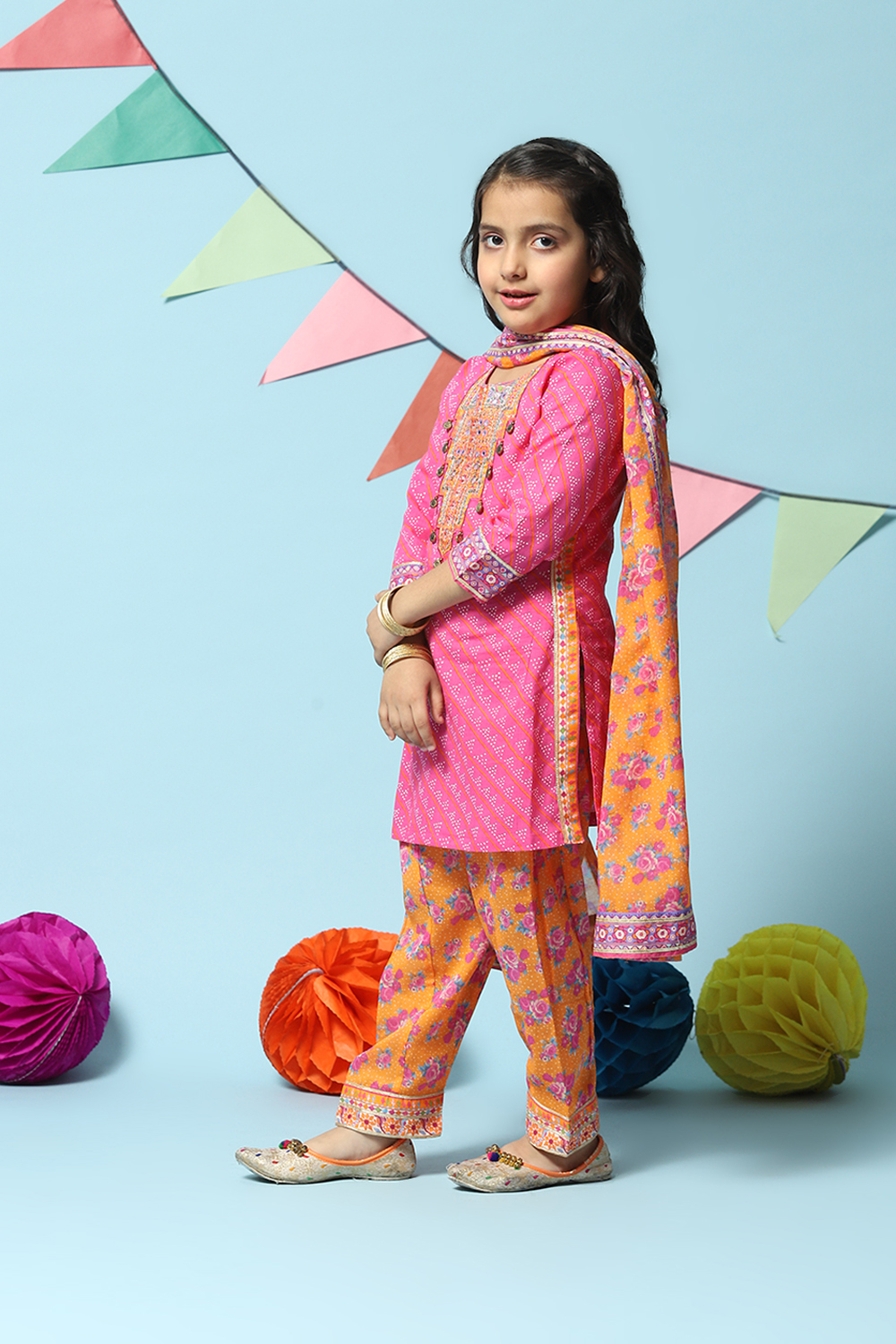 Pink Cotton Straight Kurta Salwar Suit Set image number 5