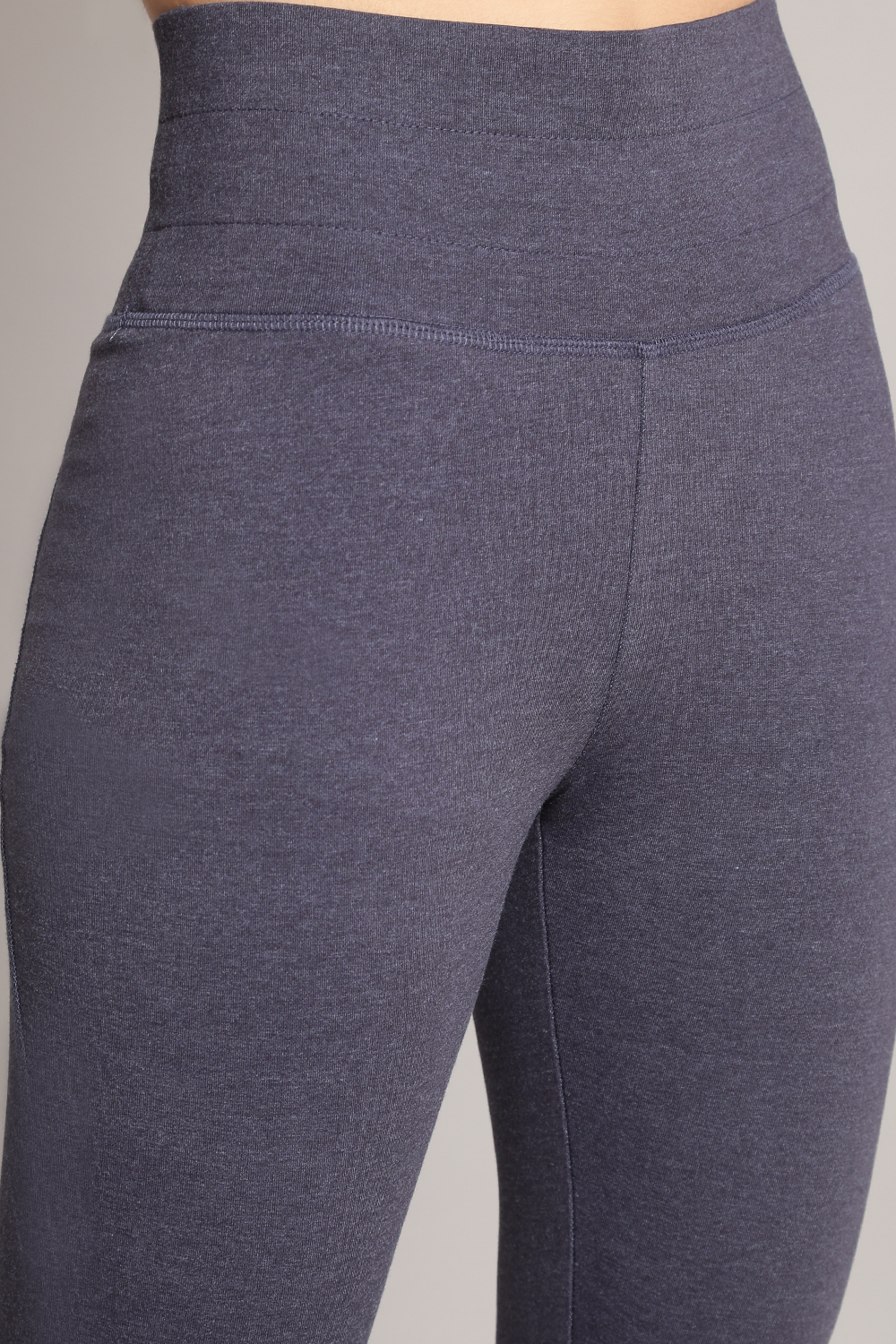 Light Grey Knitted Cotton Blend Leggings image number 1