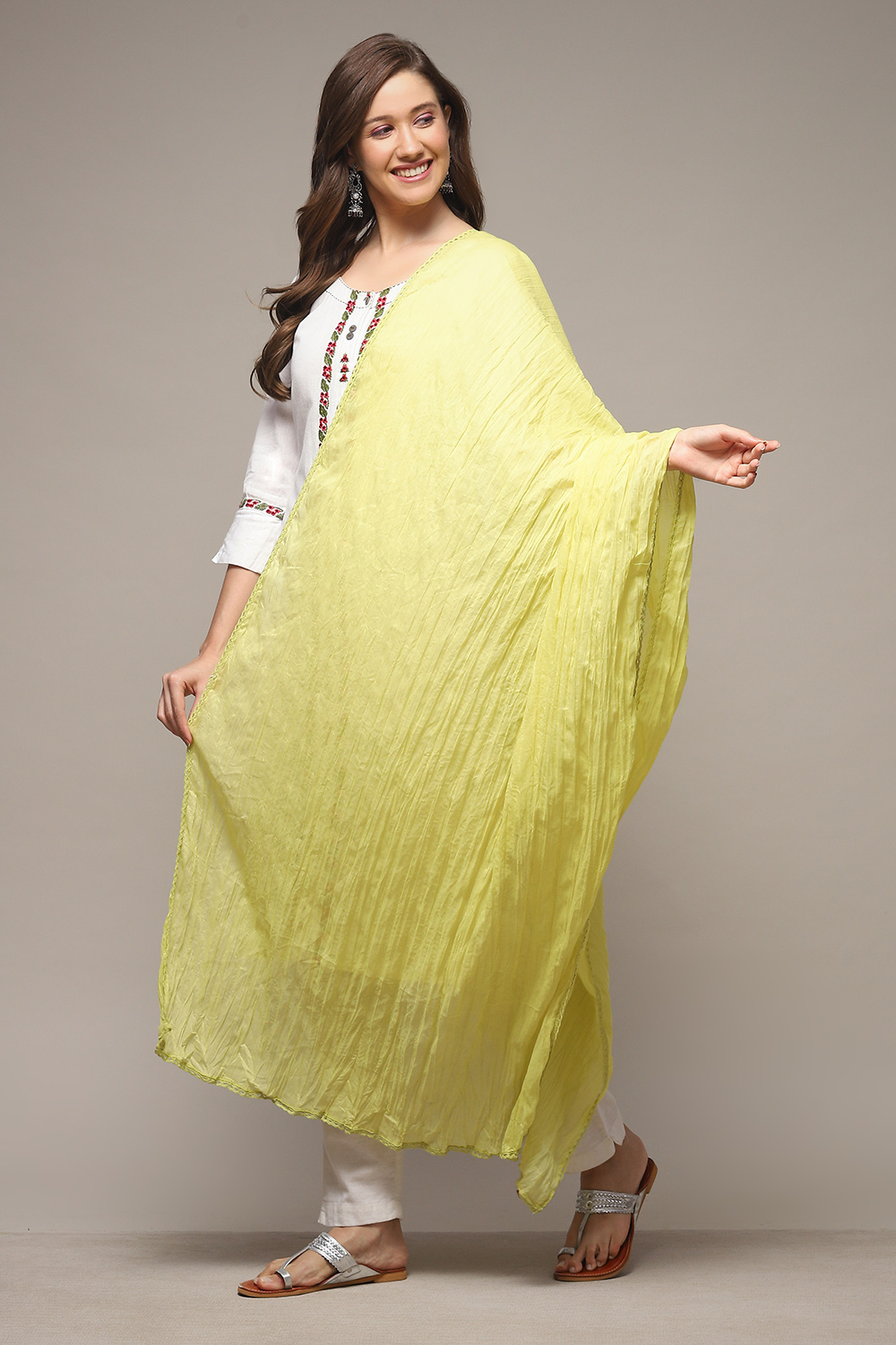 Yellow Cotton Dupatta image number 0