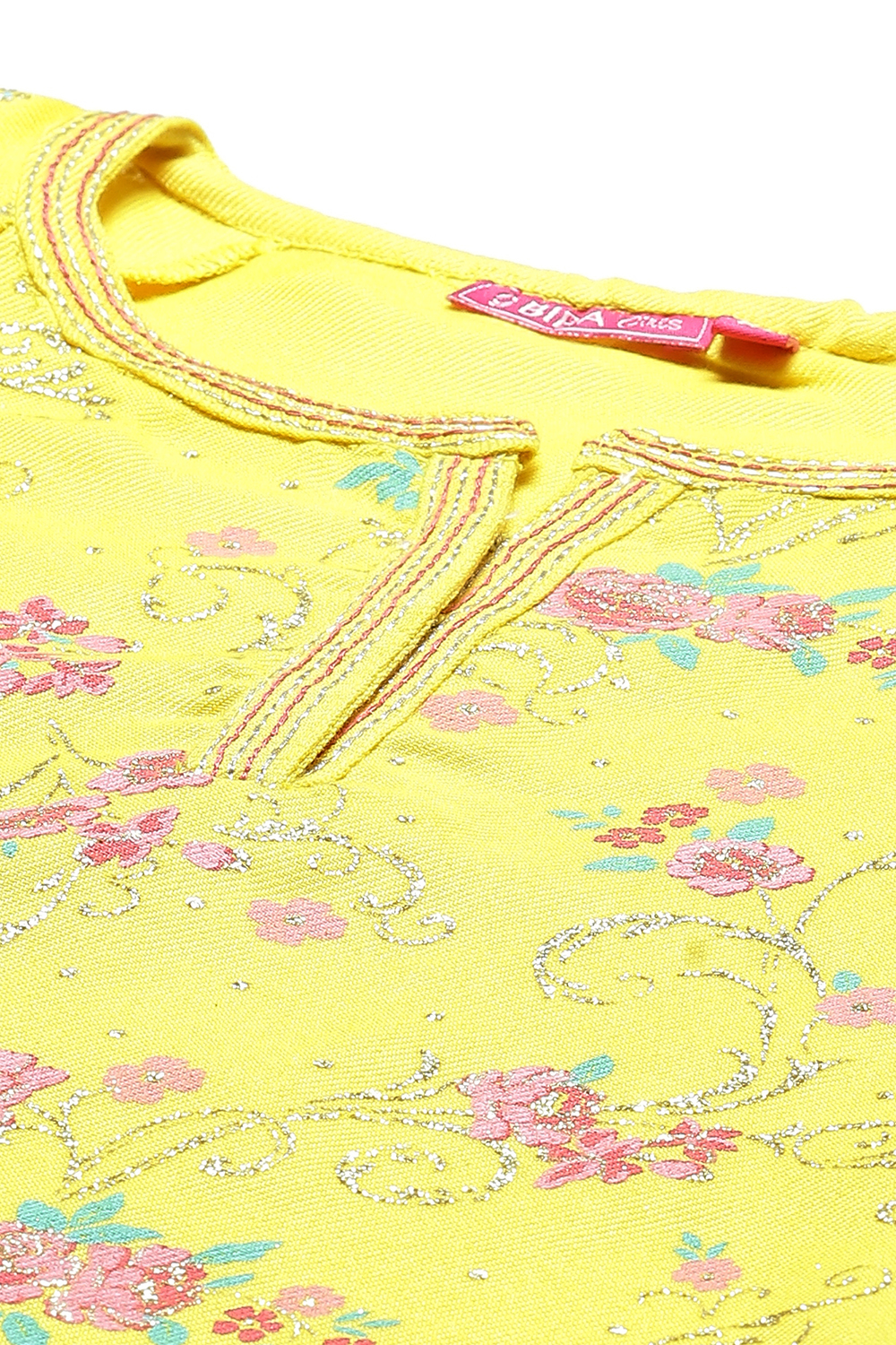 Yellow Straight Art Silk Tunics image number 1