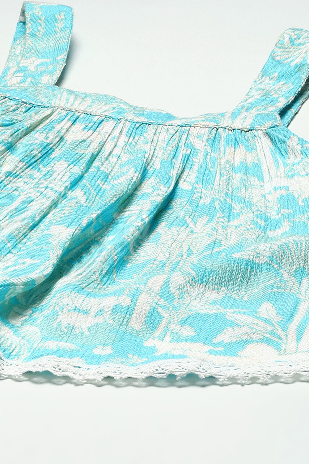 Turquoise Viscose Straight 2 Piece Set image number 1