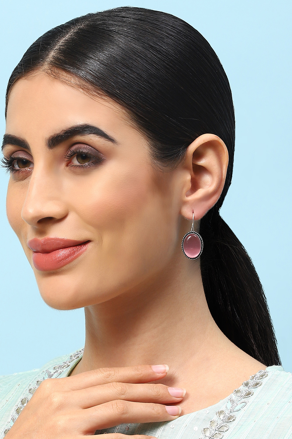 Light Pink Brass Earrings image number 3