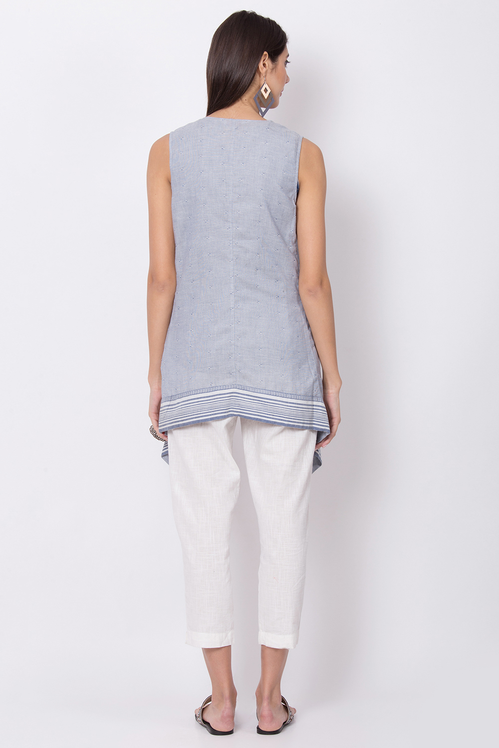 Grey And Indigo Top & Yarndyed Shrug image number 5