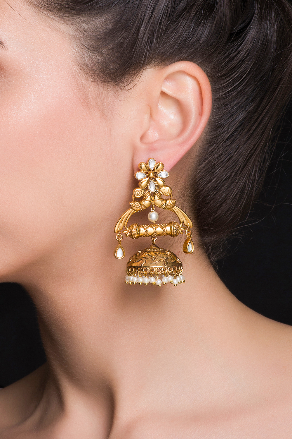 Gold Chandelier Earrings image number 1
