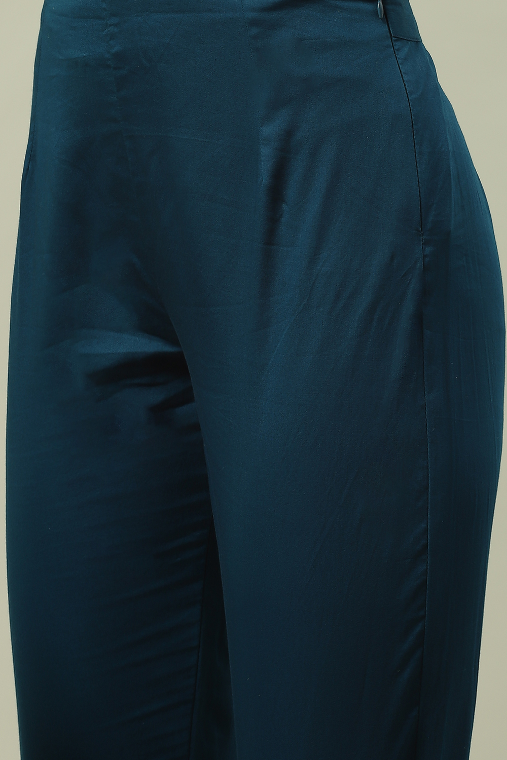 Blue Art Silk Straight Kurta Slim Pant Suit Set image number 6