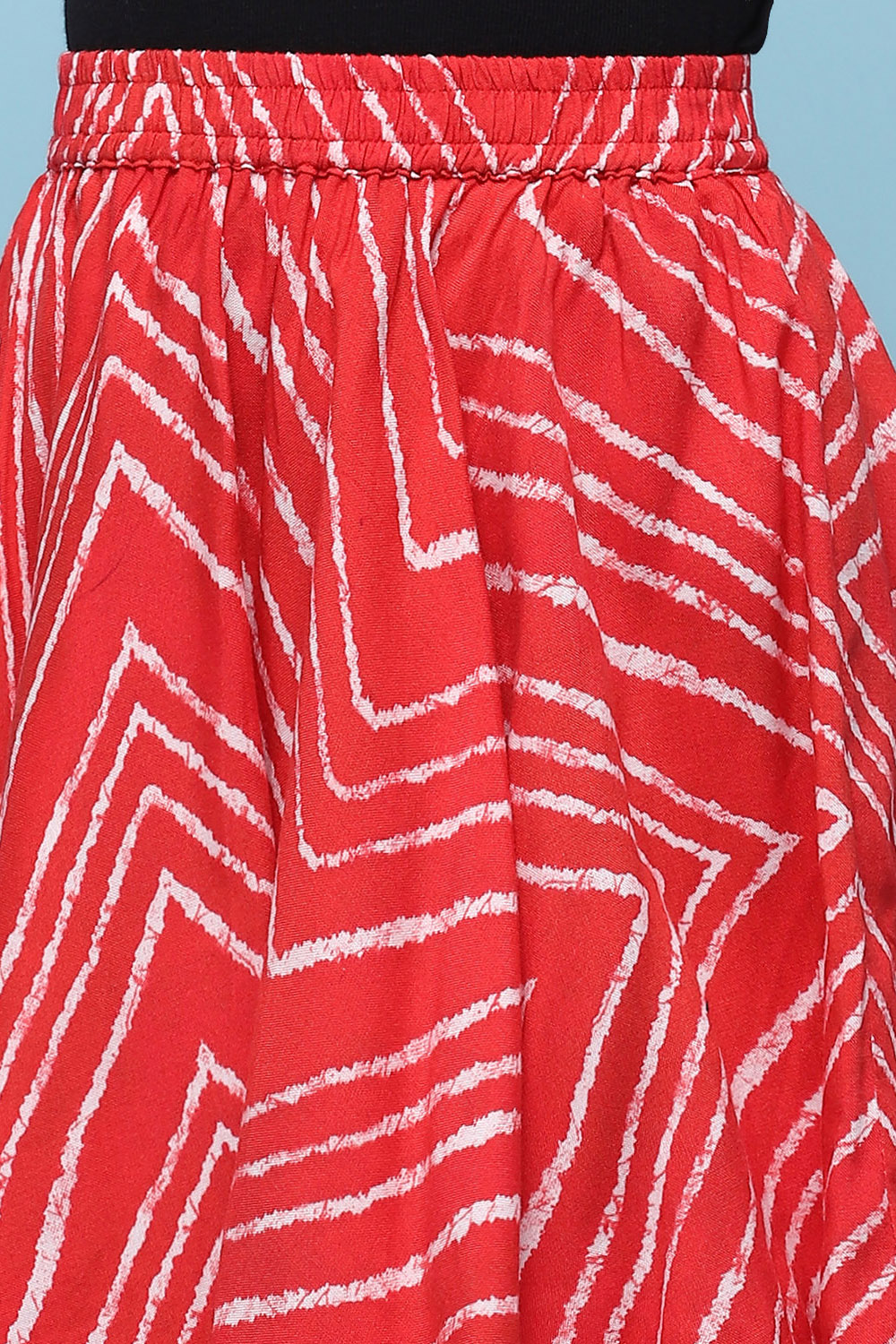 Red Rayon Printed Short Skirt image number 1