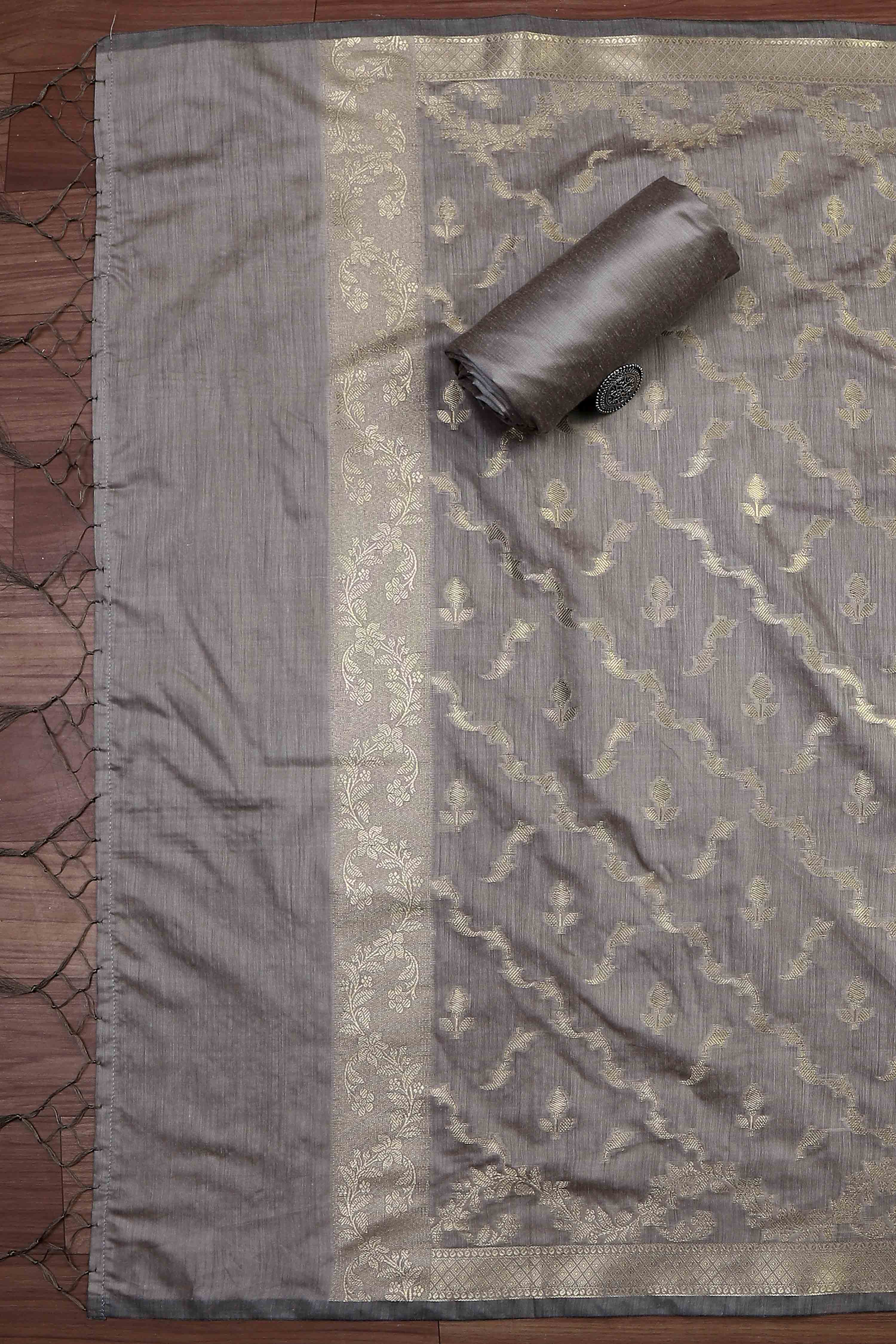 Lavender Cotton Printed Embroidered Unstitched Suit Set image number 3