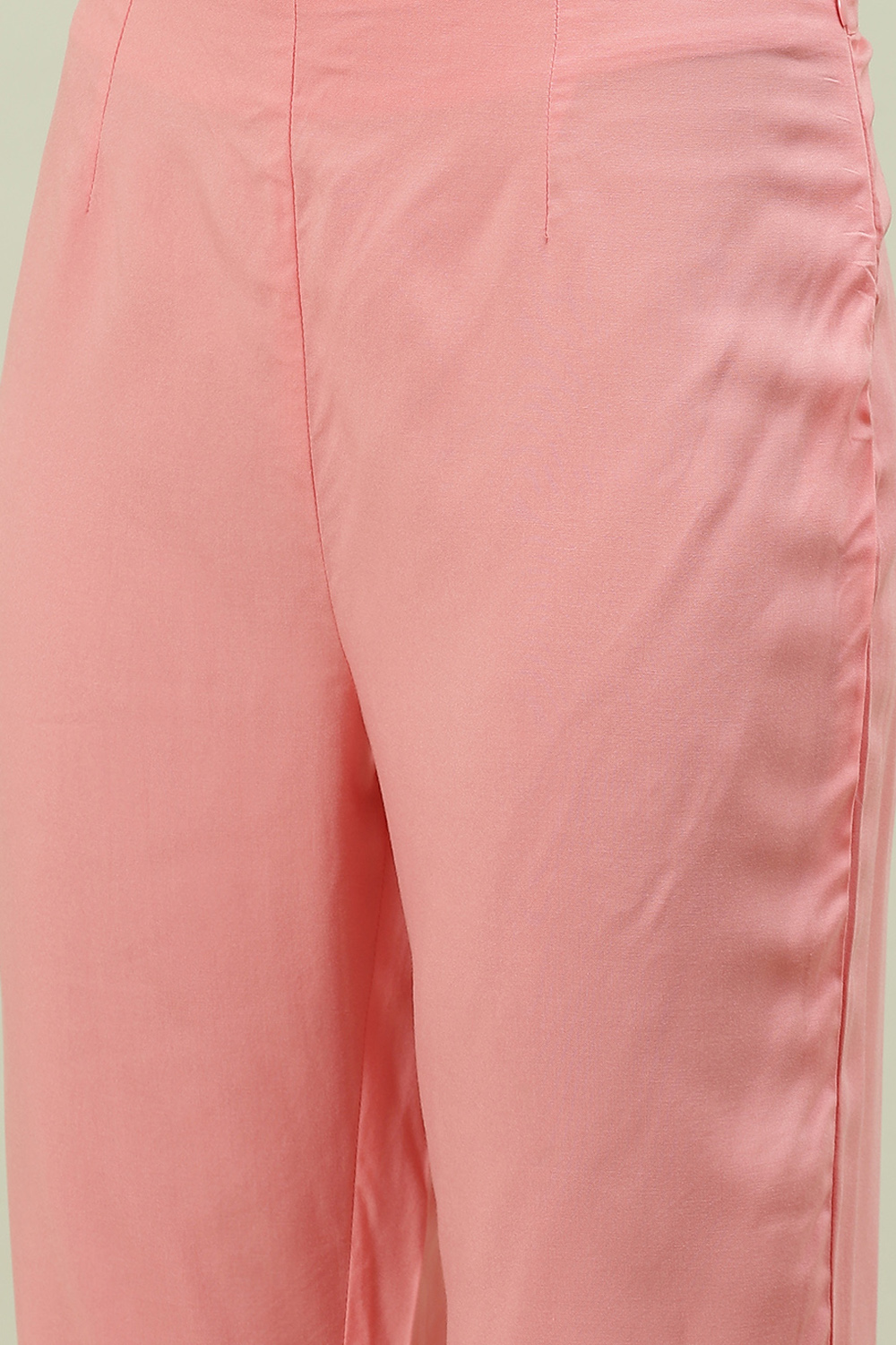 Pink Rayon A-Line Kurta Slim Pant Suit Set image number 3