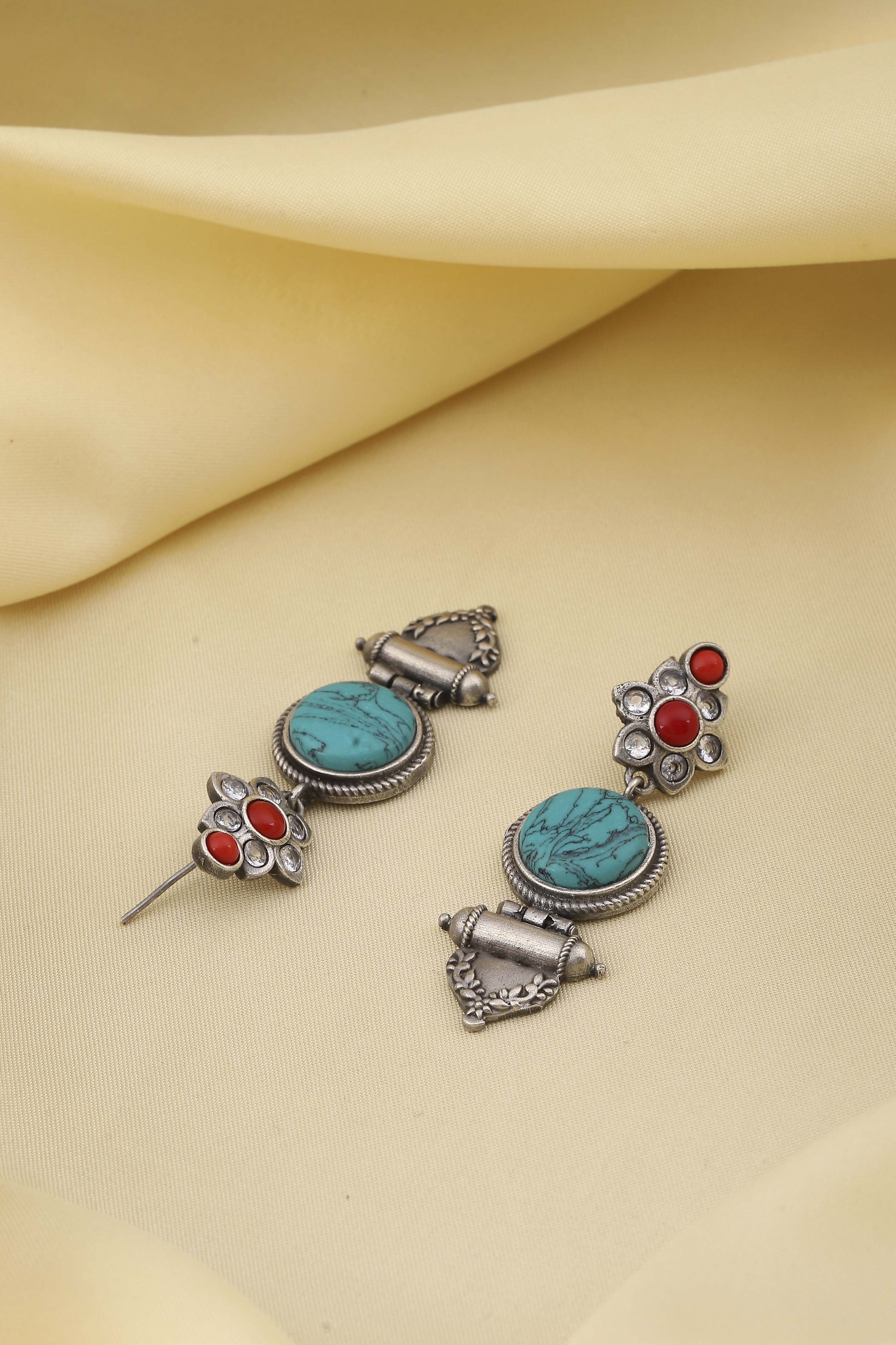 Turquoise Brass Drop & Danglers image number 0