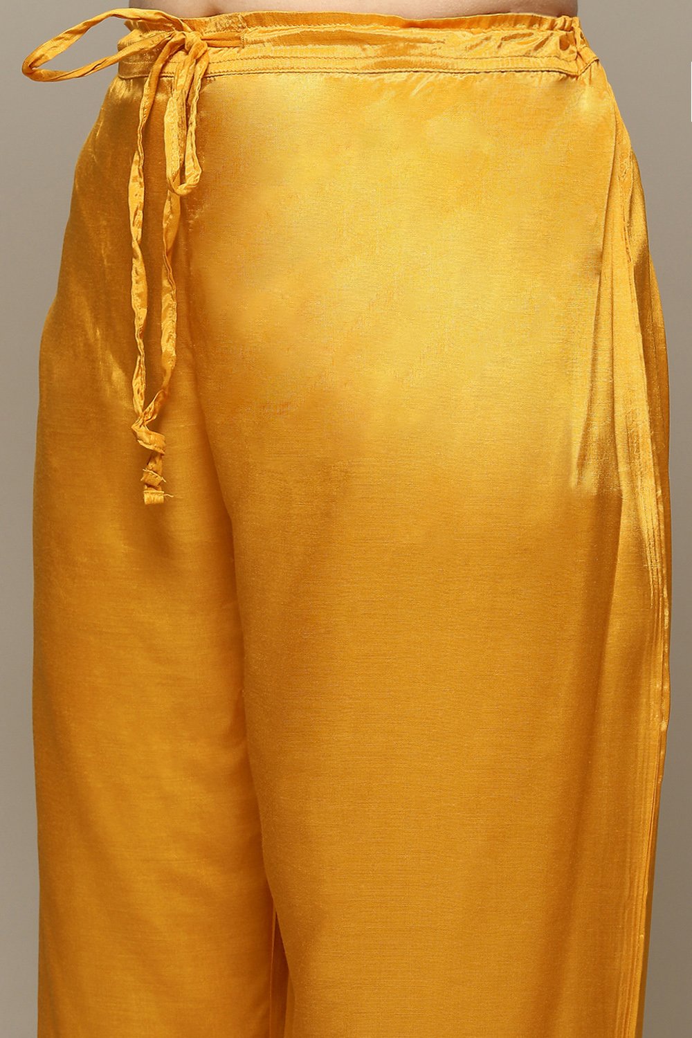 Mustard Viscose Blend Straight Kurta Palazzo Suit Set image number 2