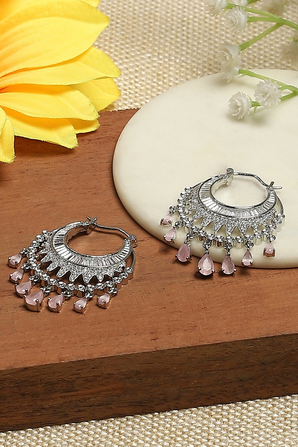 Light Pink Brass Chaandbali image number 0