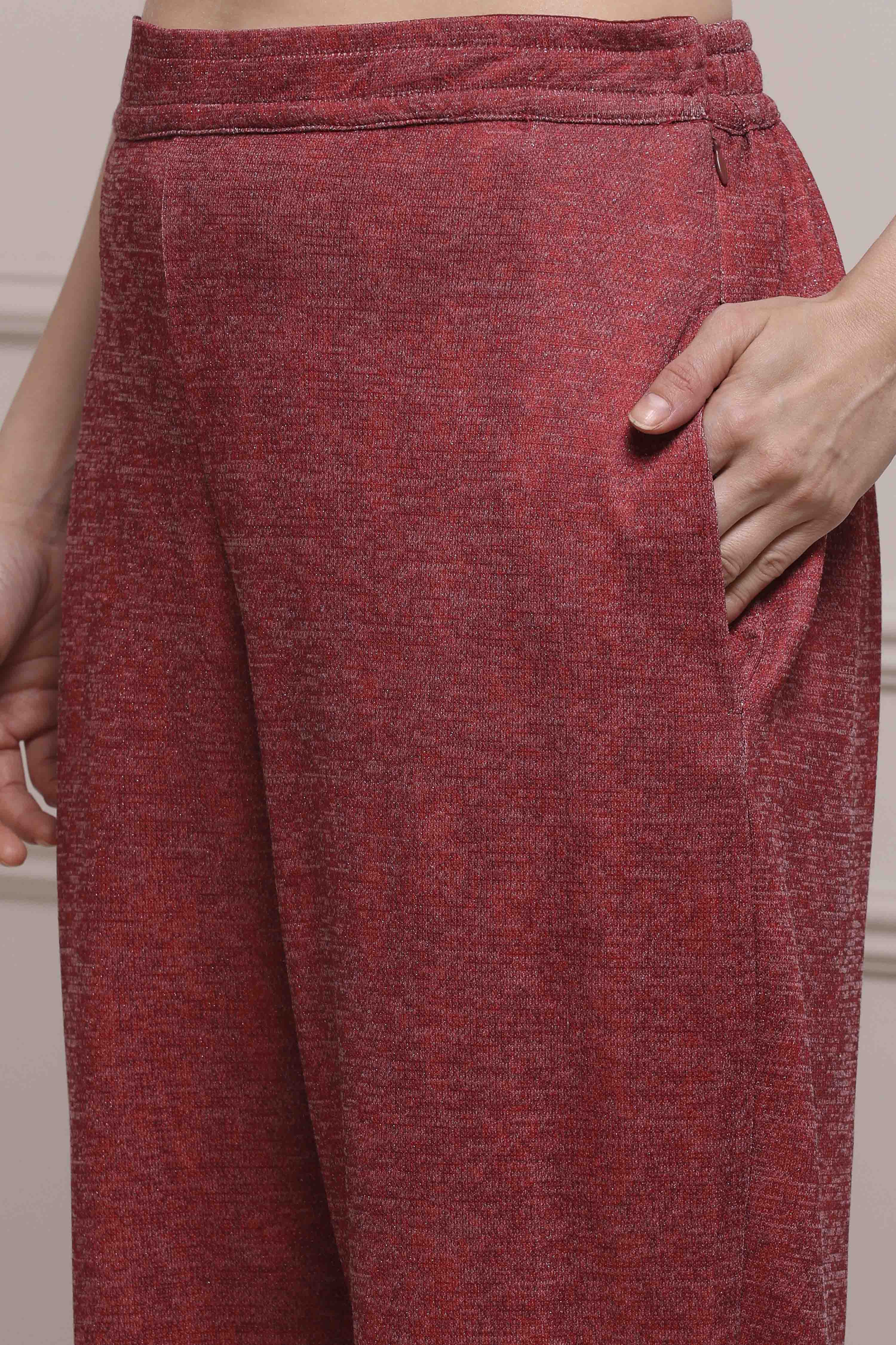 Black Blended Straight Printed Suit Set image number 2