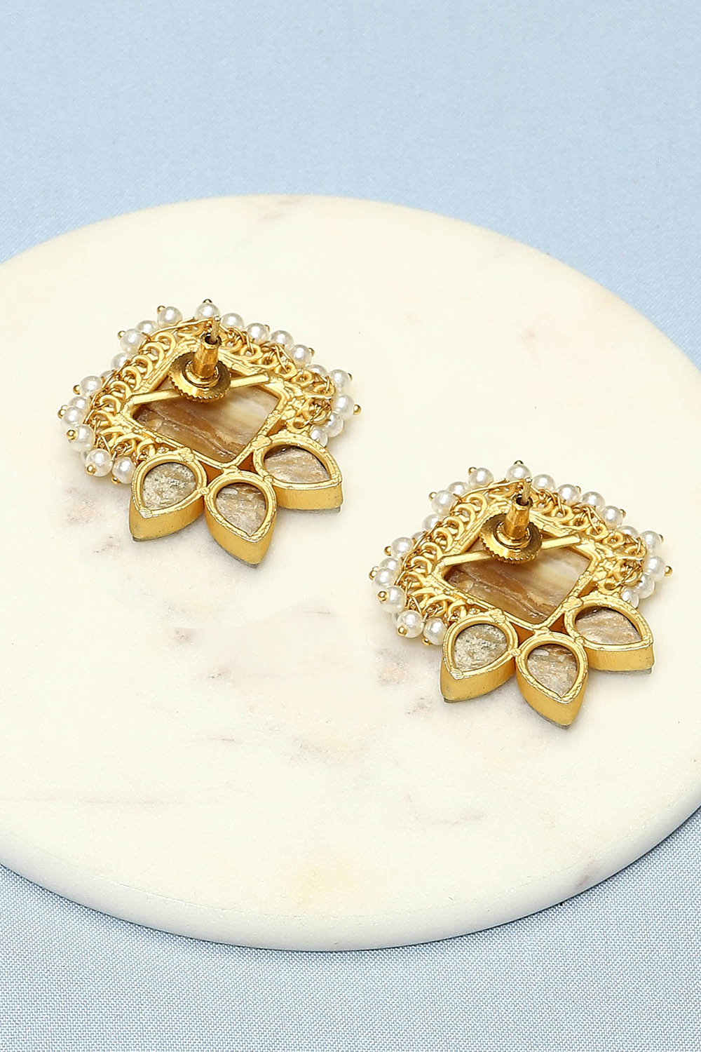 Pearl Brass Earrings image number 2