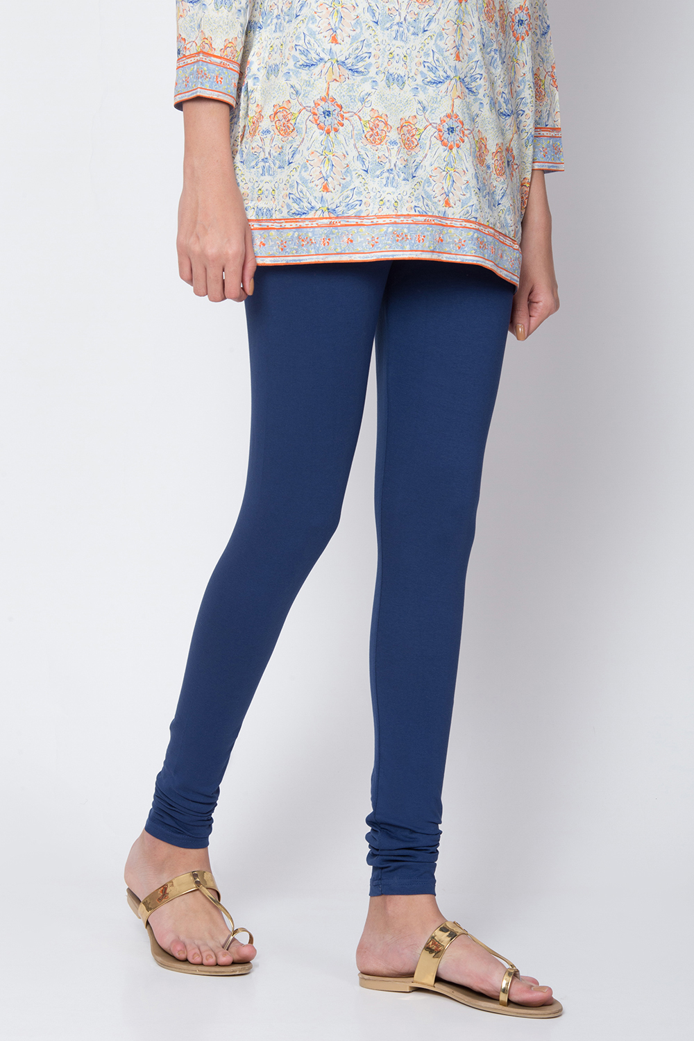 Fuschia Cotton Blend Solid Churidar image number 0