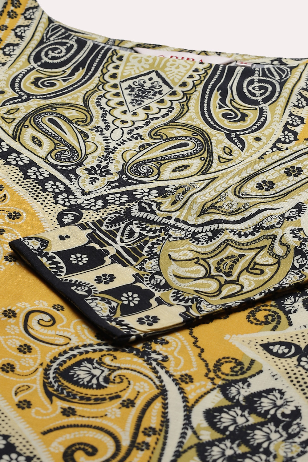 Mustard Rayon Straight Printed Kurta image number 1