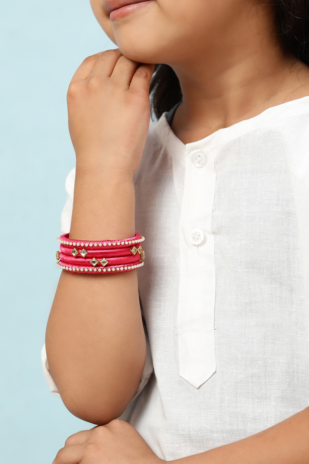 Bright Pink Kids Bangles image number 3