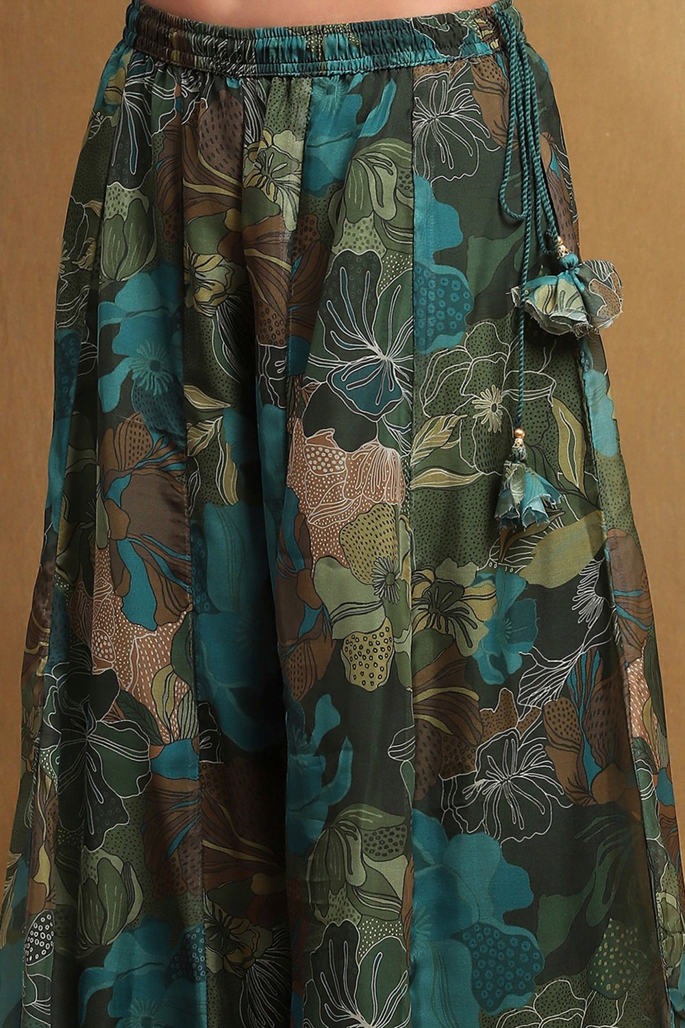 Rust Floral Printed Straight Suit Set image number 2