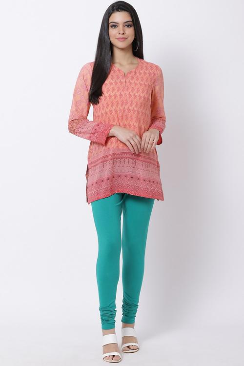 Fuschia Cotton Blend Solid Churidar image number 3