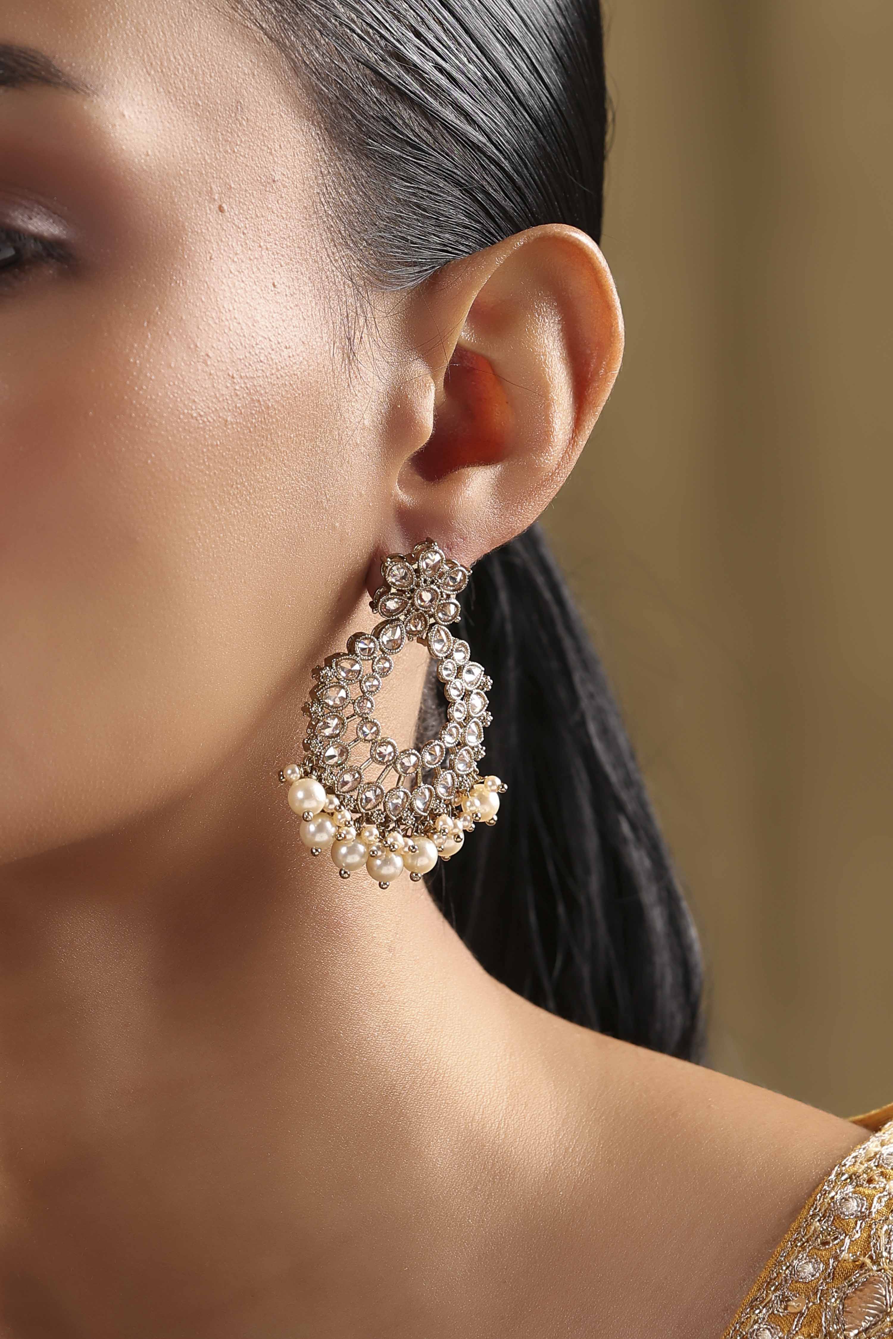 Champagne Alloy Chaandbali image number 1