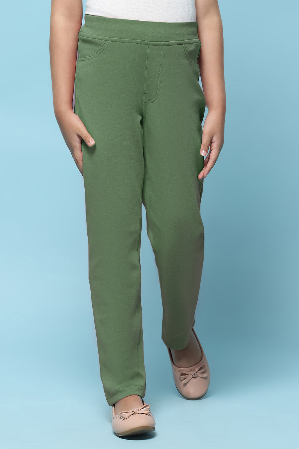 Black Cotton Lycra Skinny Jeggings image number 4