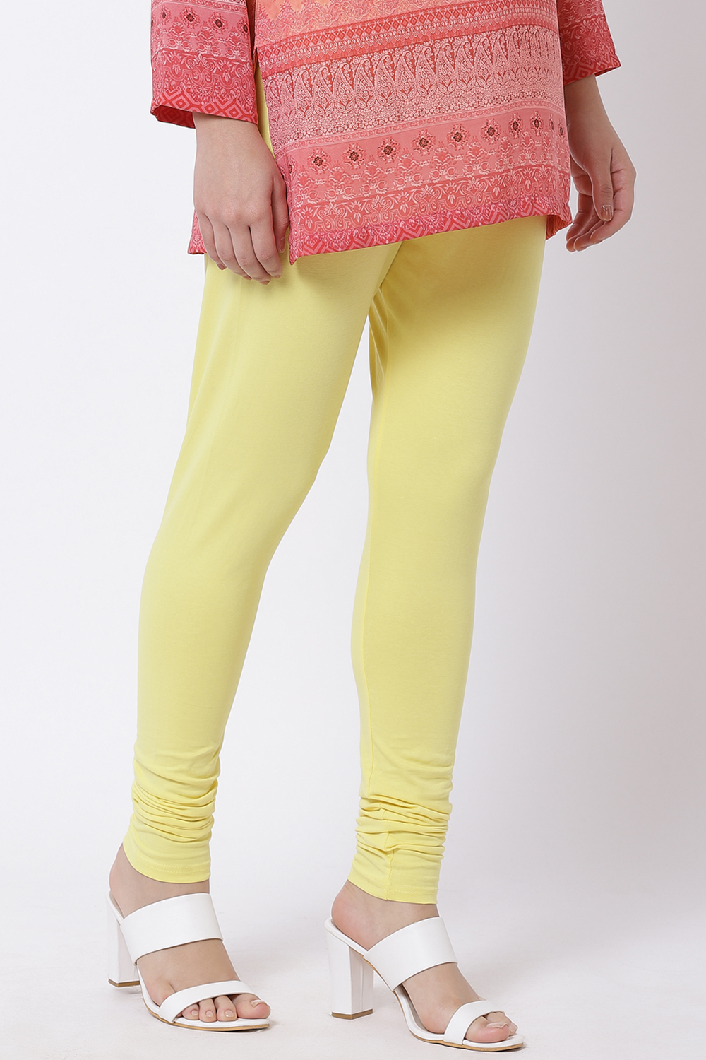 Fuschia Cotton Blend Solid Churidar image number 1