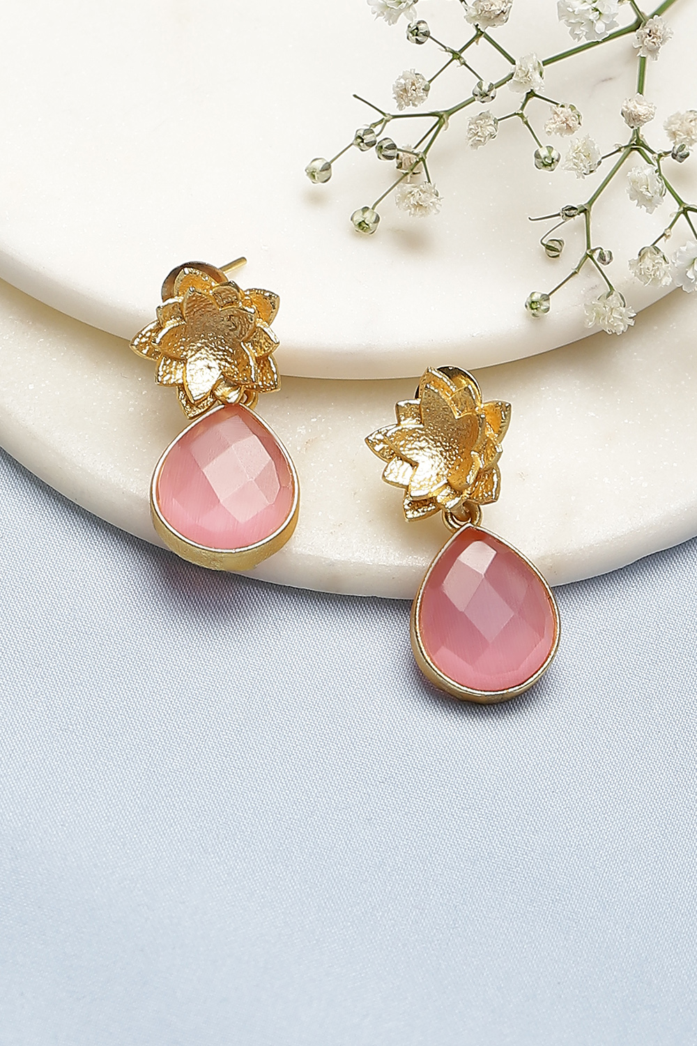 Pink Brass Earrings image number 0