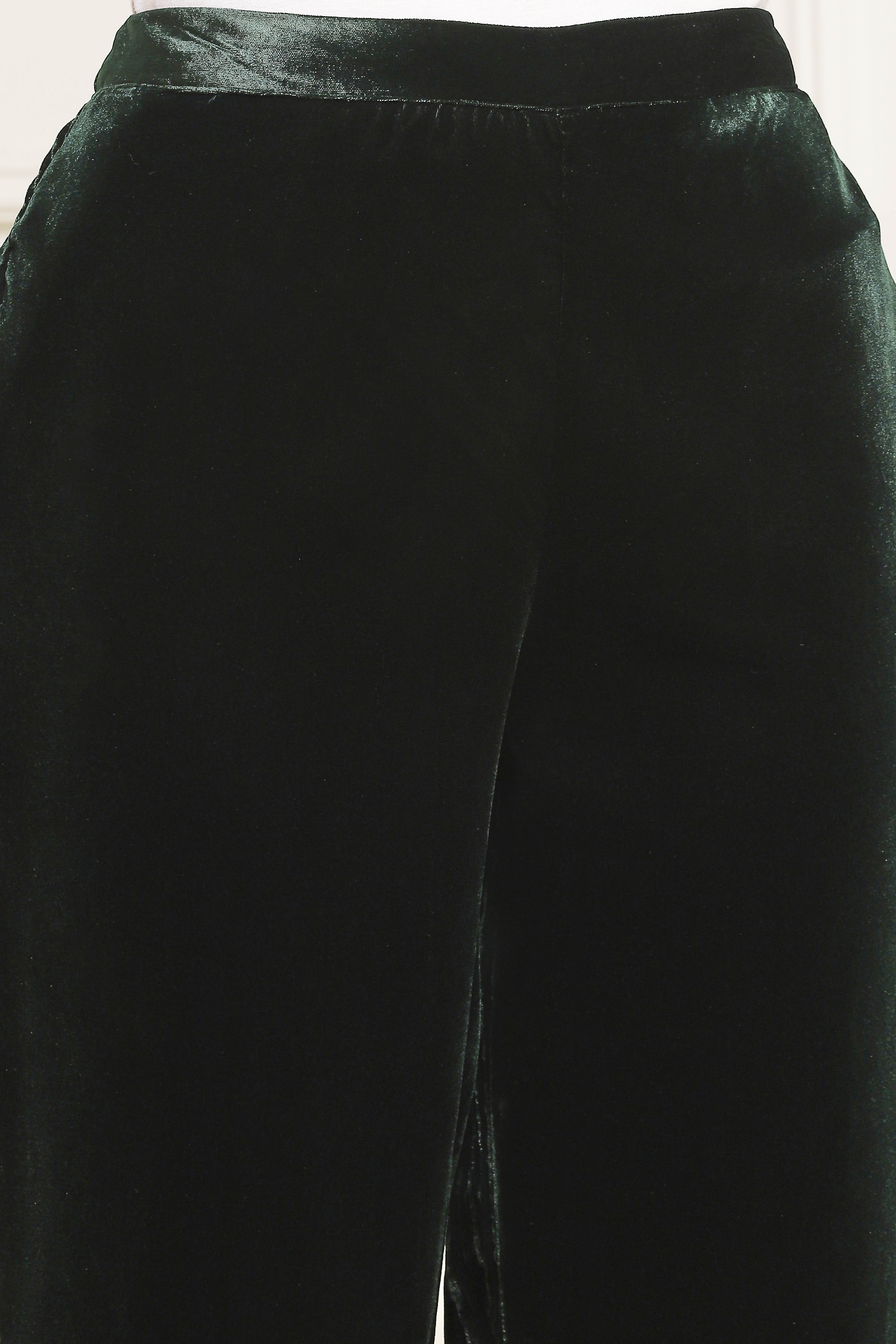 Dark Green Art Silk Straight Kurta Set image number 2