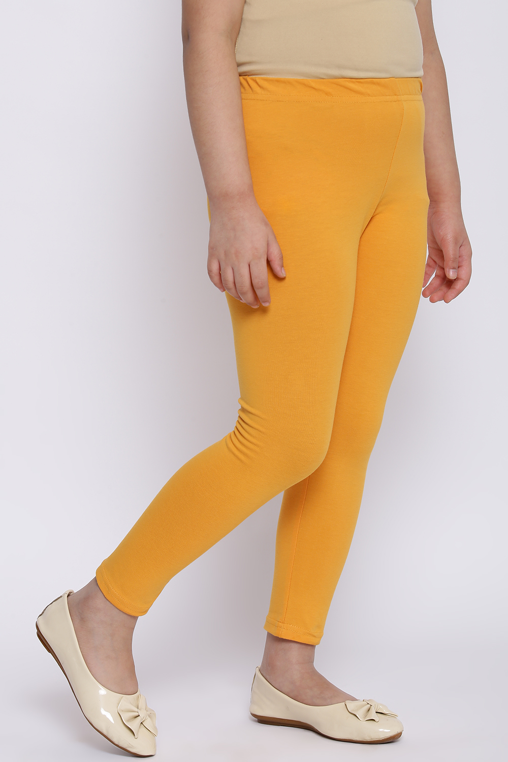 Buy Tangerine Cotton Lycra Solid Leggings (Leggings) for N/A0.0