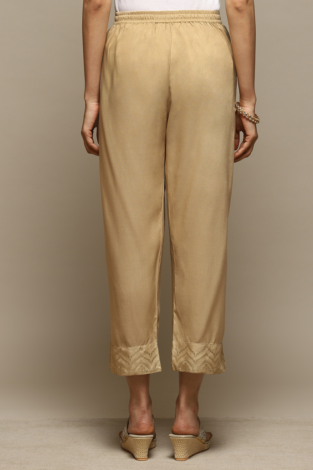 White Rayon Straight Palazzo image number 4