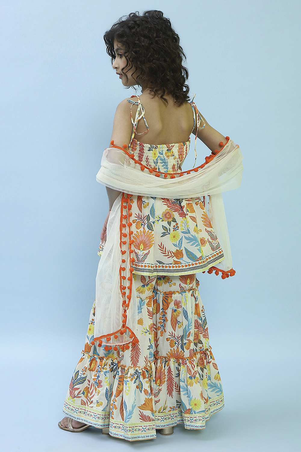 Multicolor Cotton Gathered Suit Set image number 4