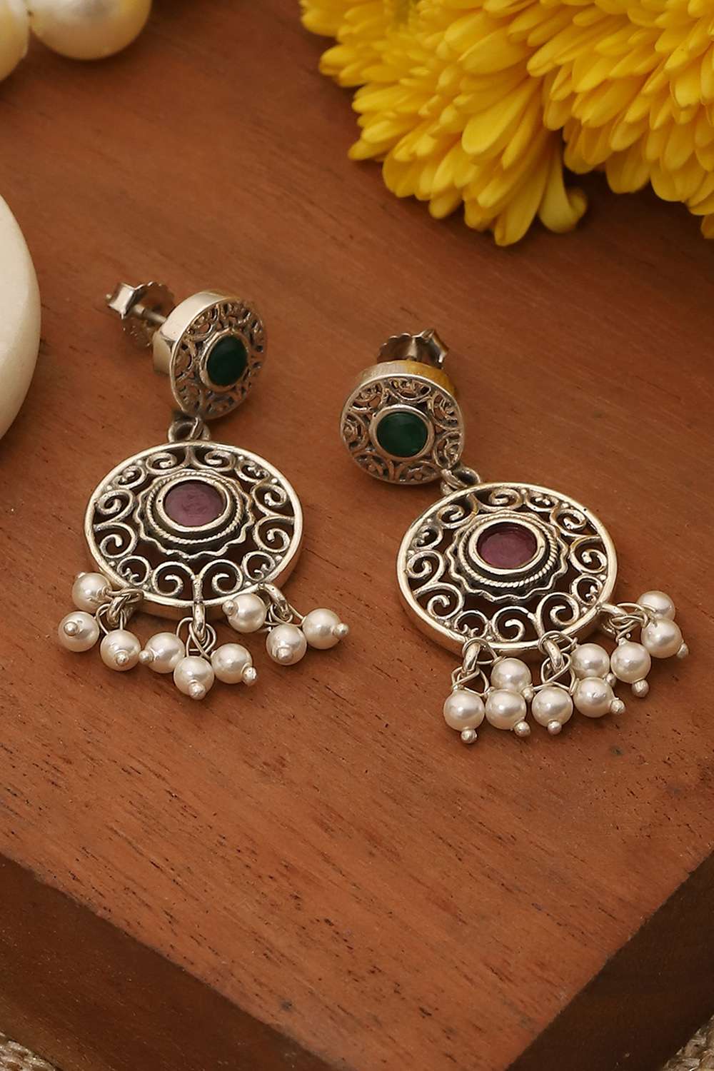 Pink 925 Sterling Silver Earrings image number 0