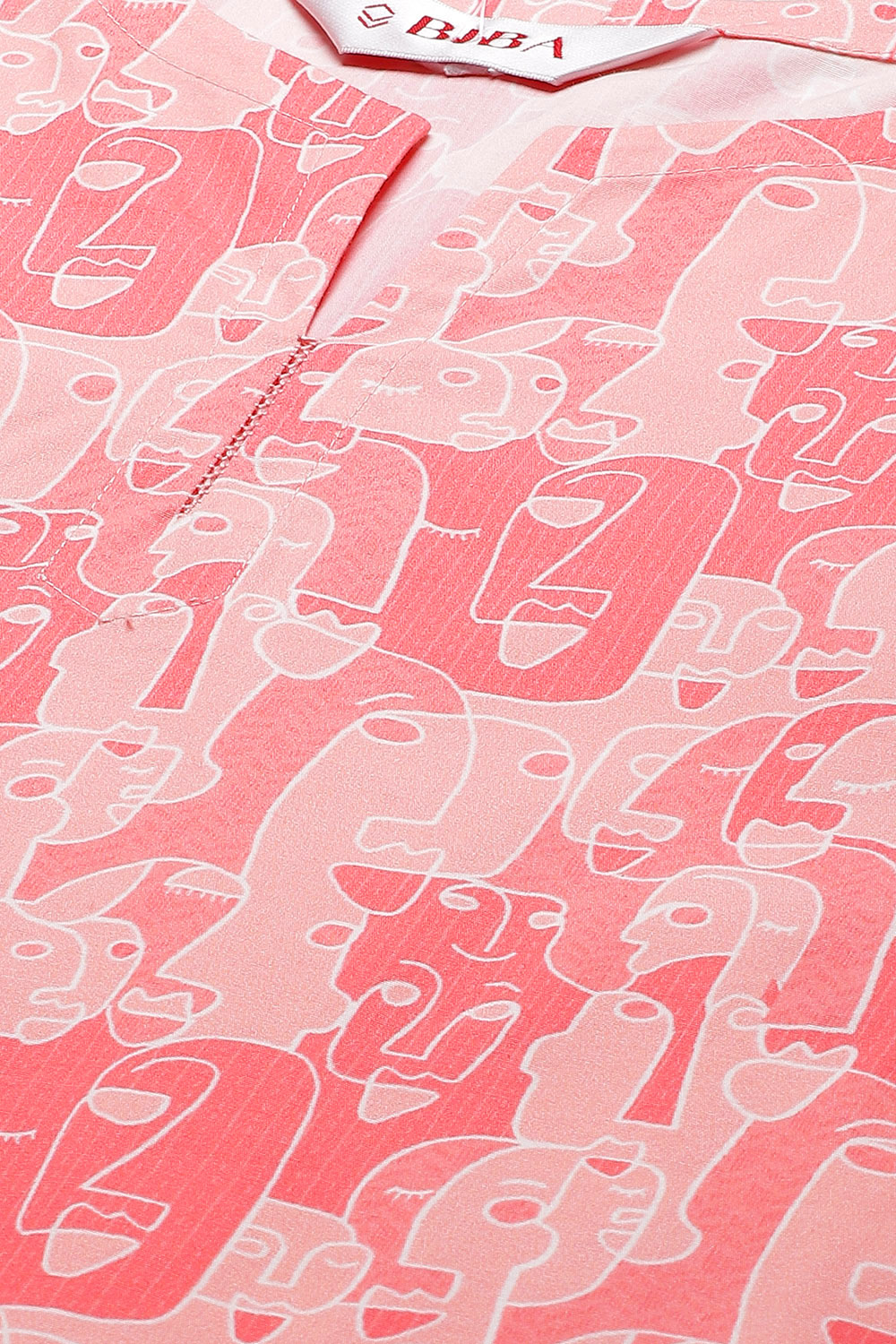 Pink Straight Cotton Three Piece Printed Sleepwear Set image number 1