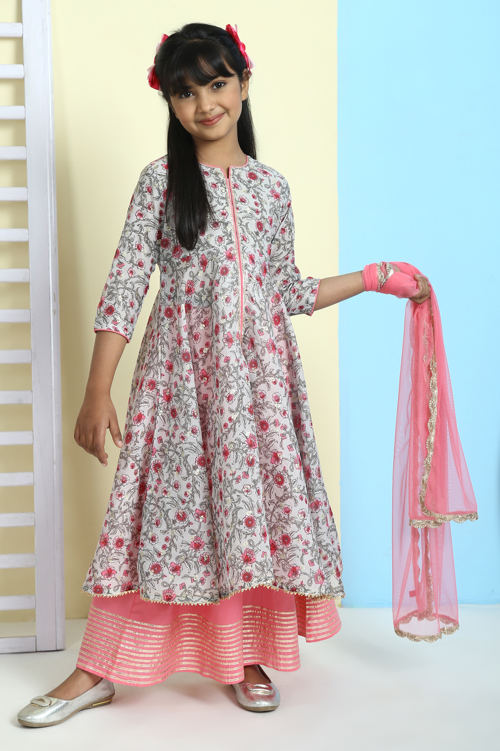 Green Poly Cotton Sharara Kurta Sharara Suit Set image number 2