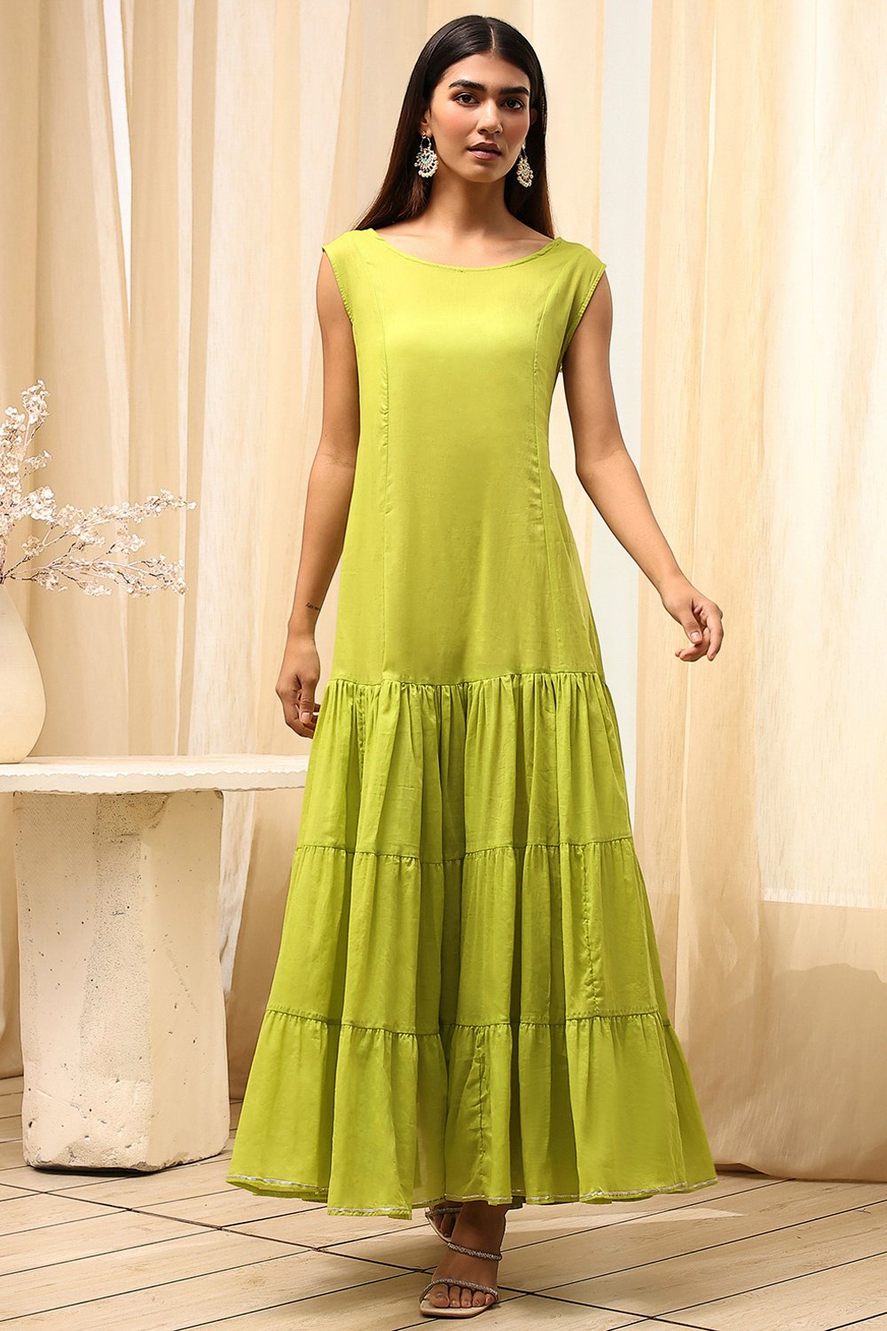 Black Poly Chanderi  Dress image number 2
