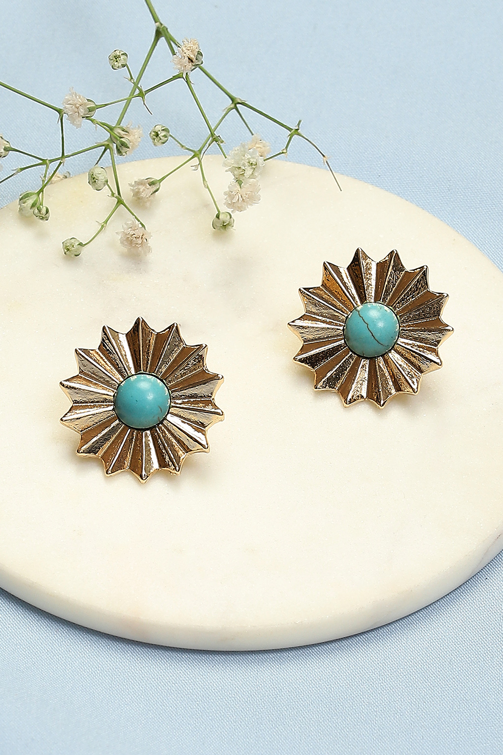 Turquoise Alloy Earrings image number 0