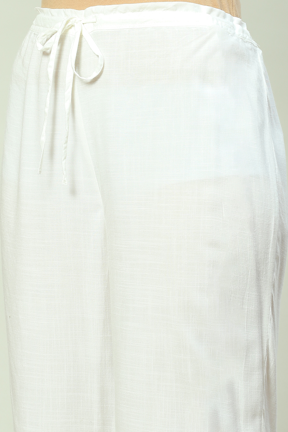 Off White Rayon Solid Palazzo image number 1