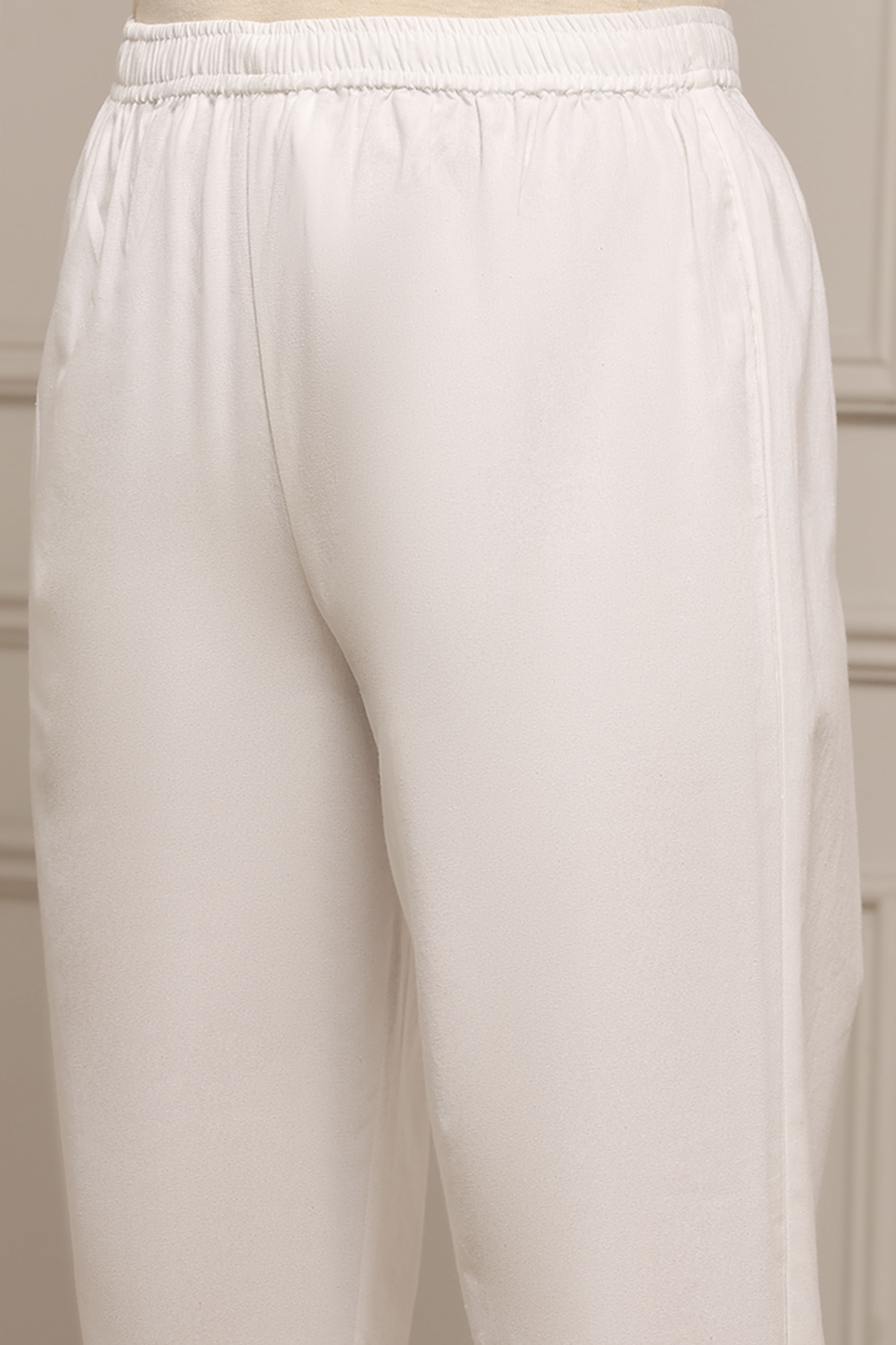 Blue Cotton Slim Pants image number 1