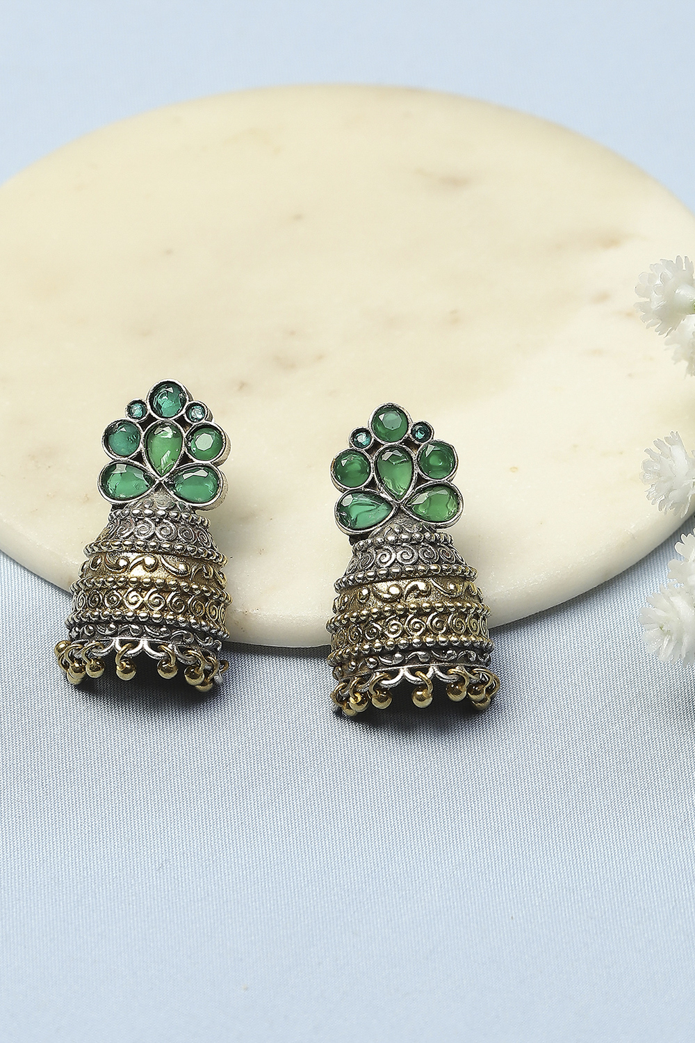 Green Oxidised Casual Jhumka image number 0