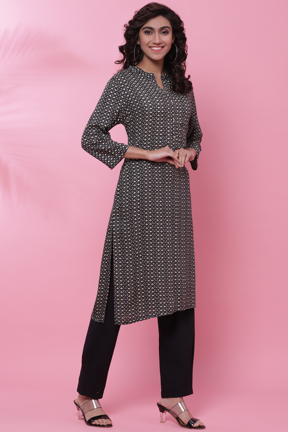 Orange Rayon Straight Kurta image number 3