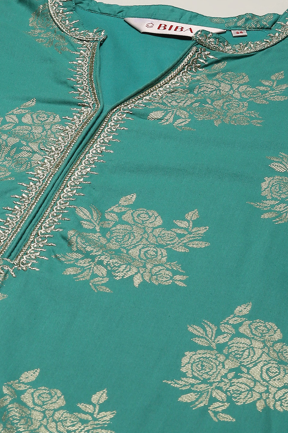 Light Blue Cotton Straight Kurta Palazzo Suit Set image number 1