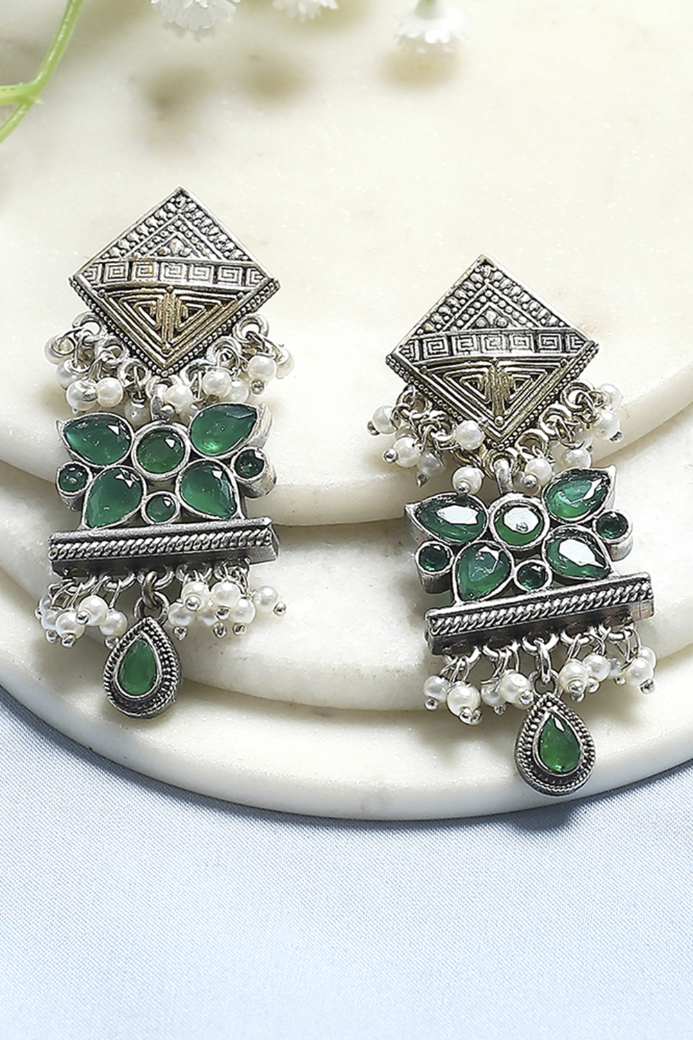 Green Brass Drop & Danglers image number 0