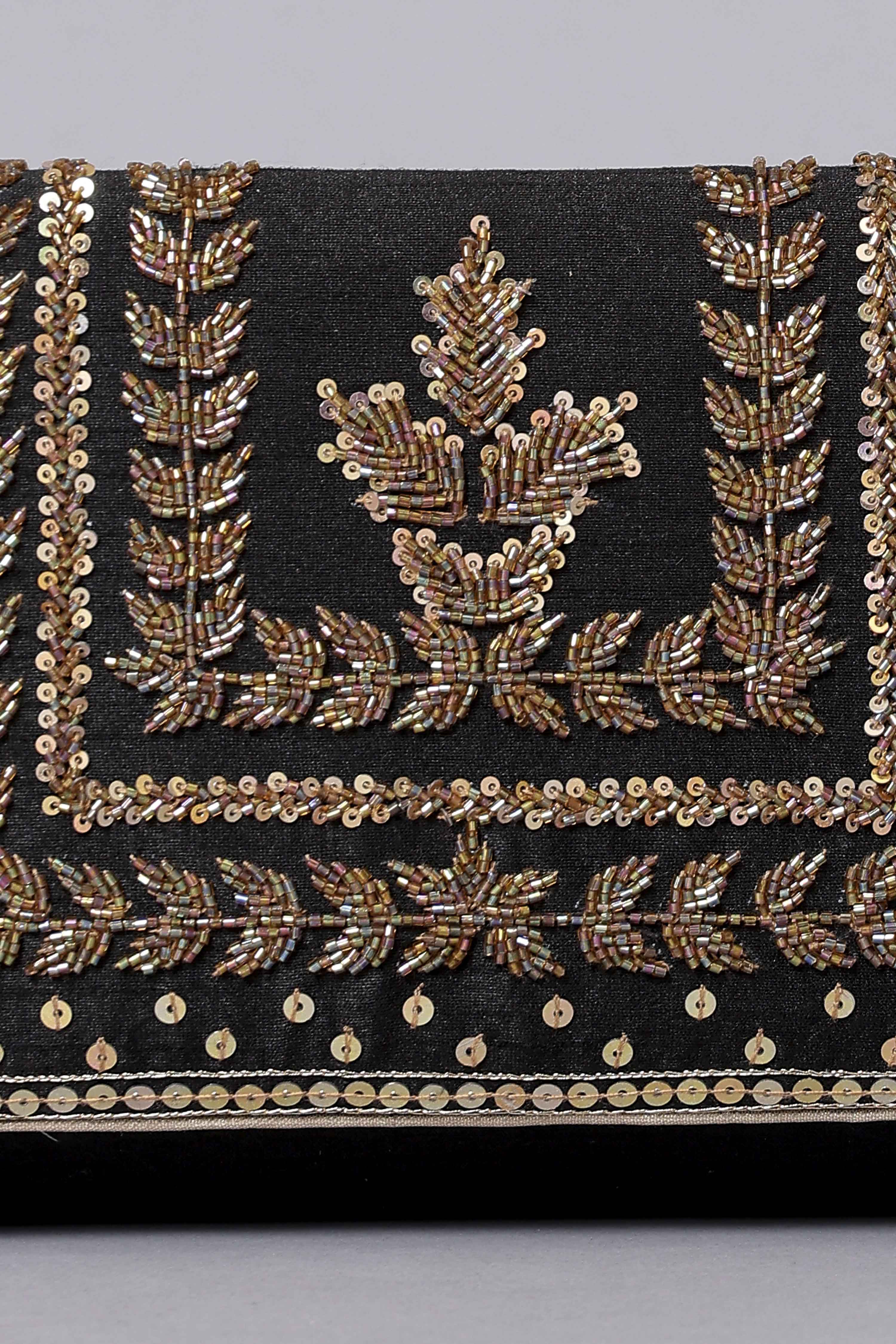 Black Zardosi-Inspired Clutch image number 1