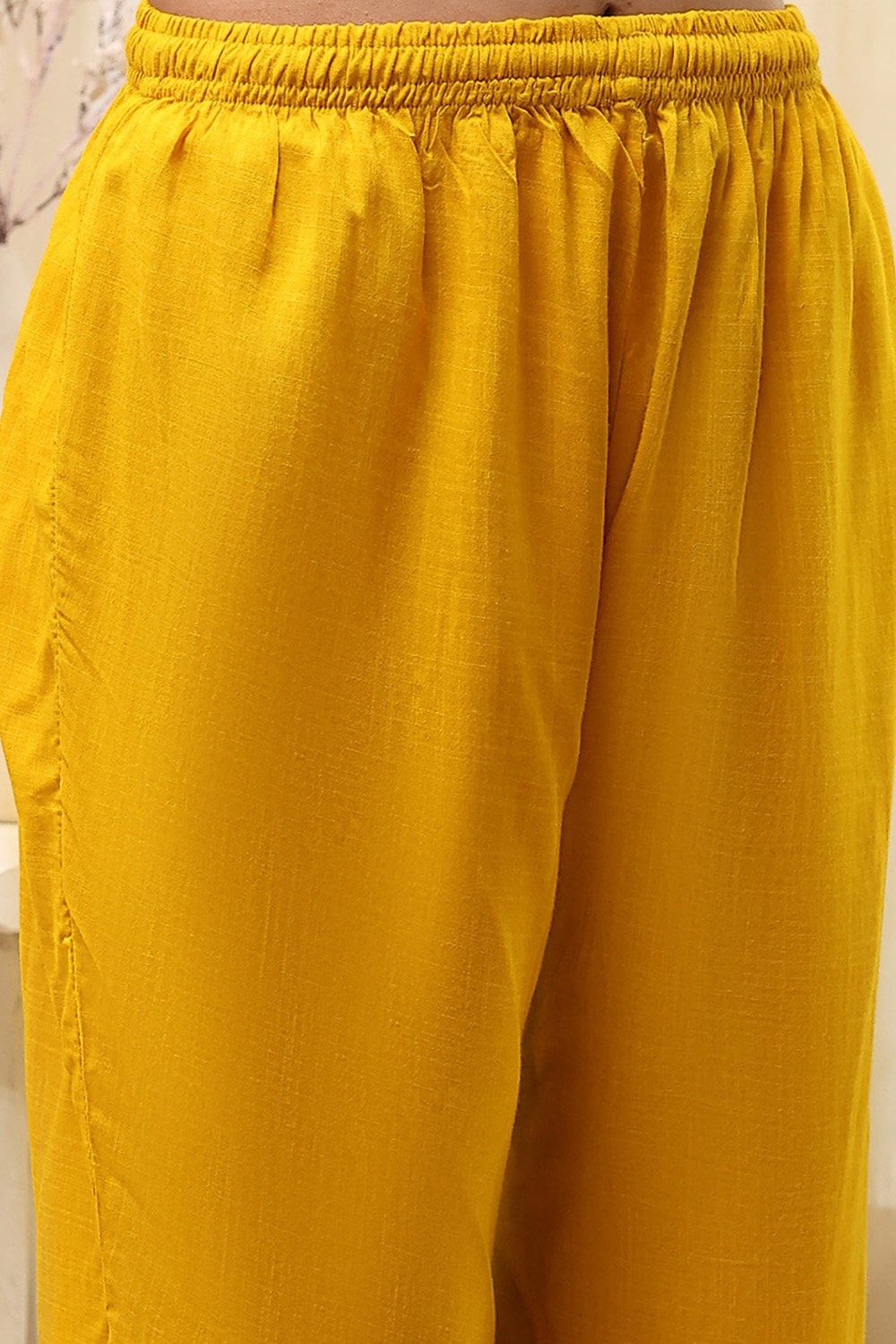 Mustard Viscose Rayon Straight Suit Set image number 2