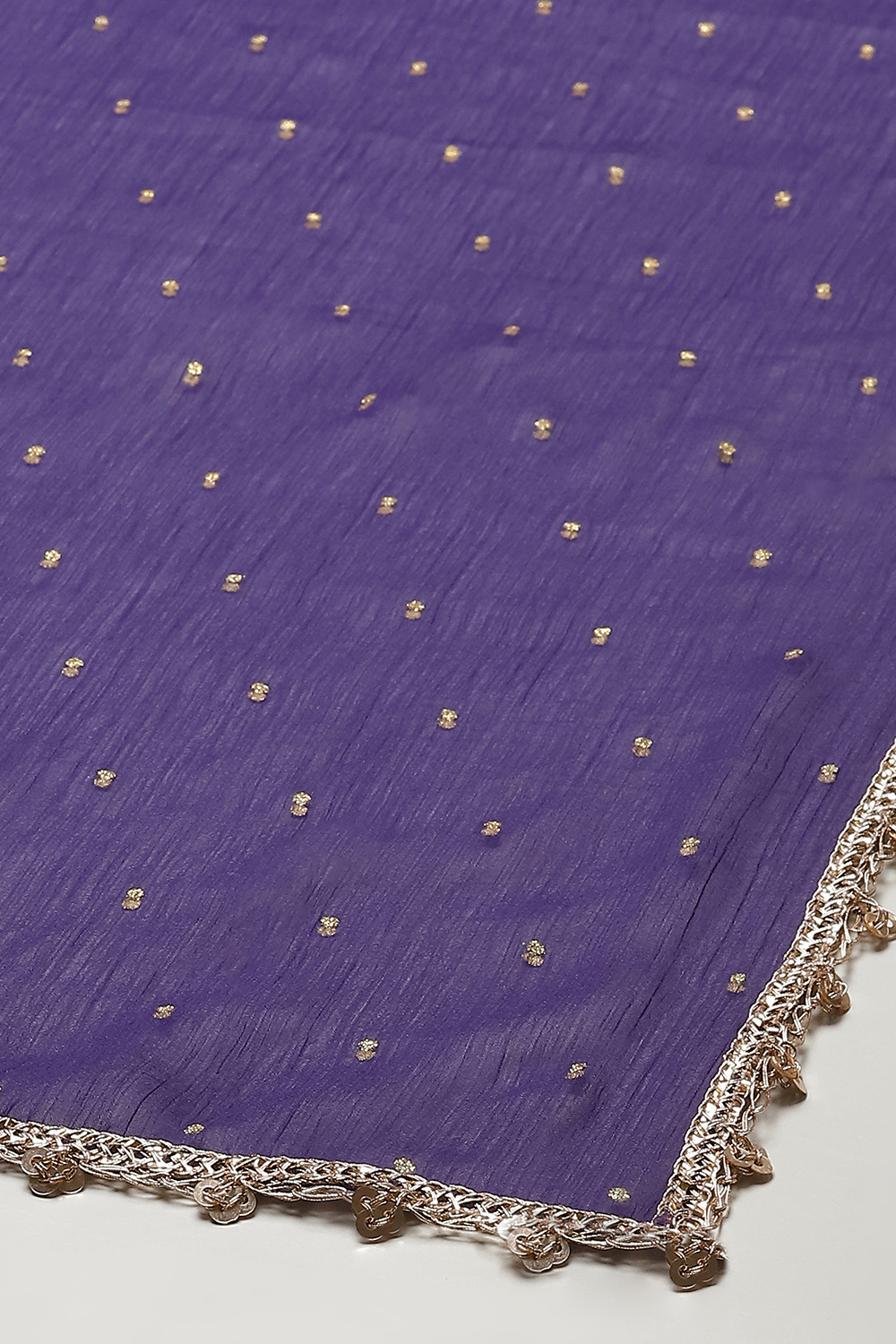Pink & Purple Poly Cotton Straight Embroidery Kurta Slim Pant Suit Set image number 2