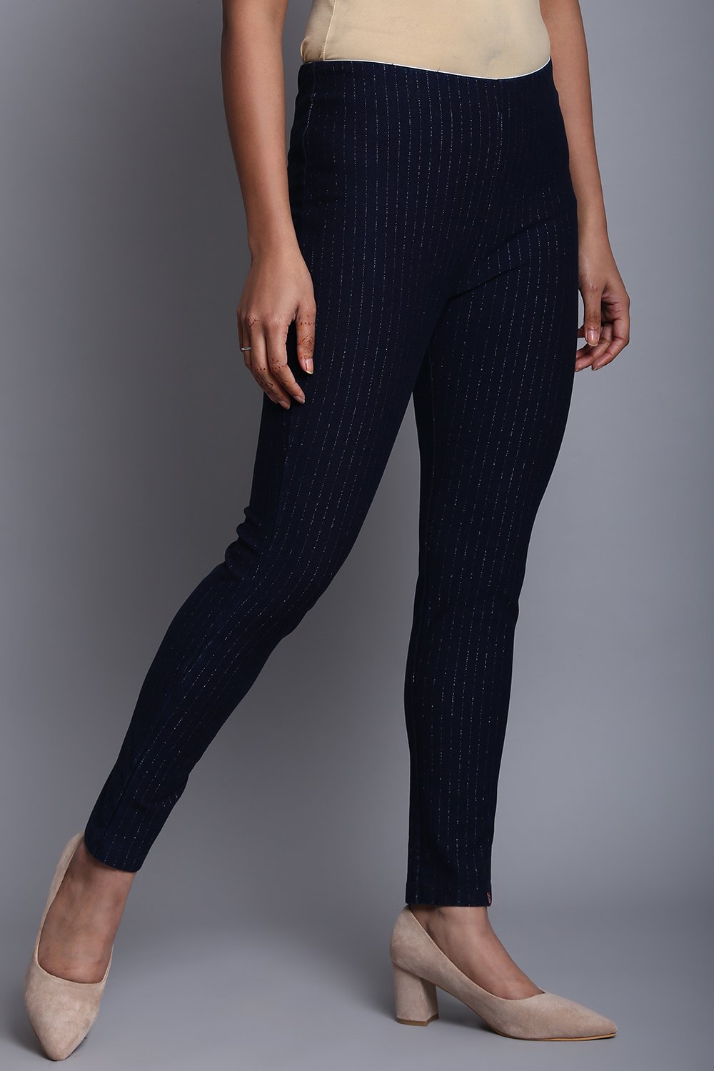 Indigo Cotton Jeggings image number 3