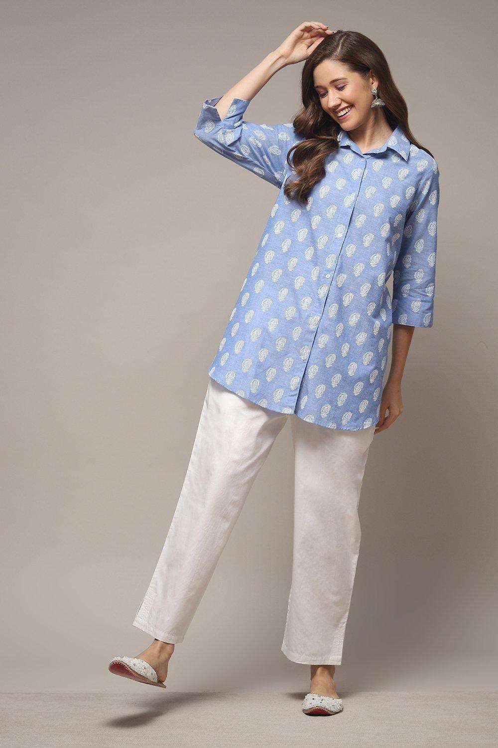 Fuschia Cotton Straight Pant image number 0