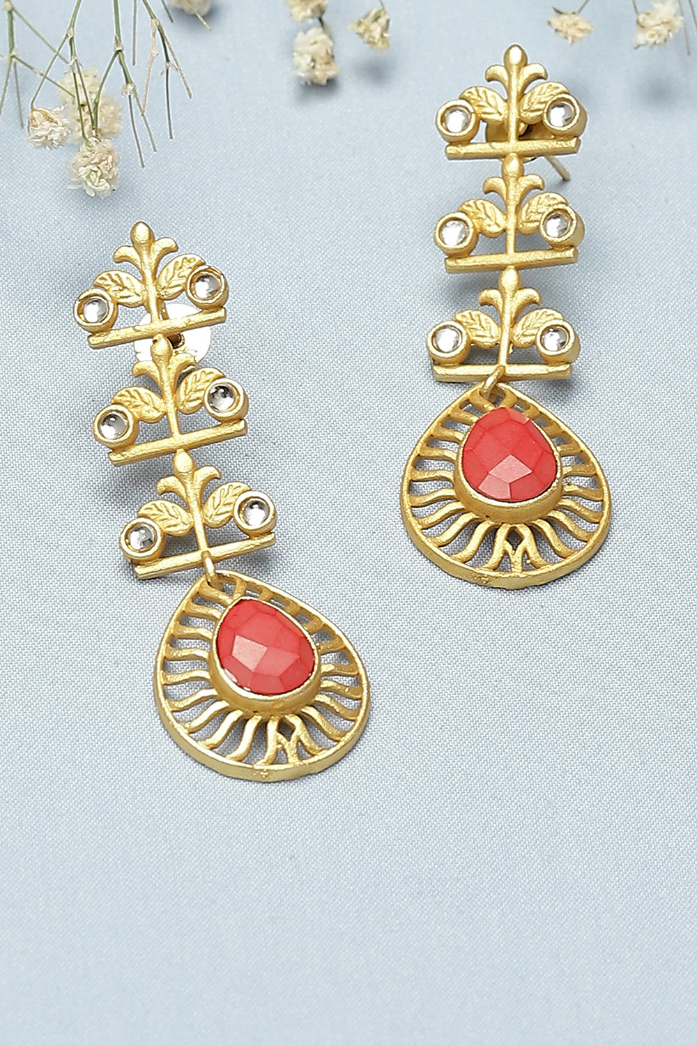 Red Dangler Earrings image number 0