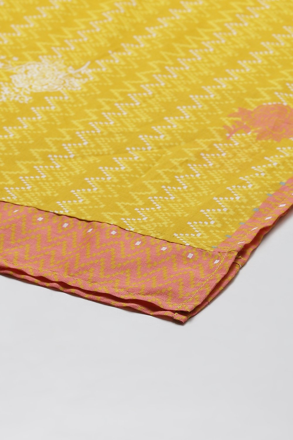 Yellow Cotton Silk Double Layered Kurta Flared Palazzo Suit Set image number 3